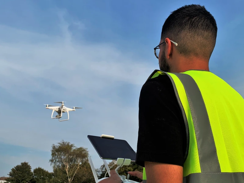 Our expert performs a precise roof survey with a drone, utilising advanced technology for accurate data collection and detailed roof analysis