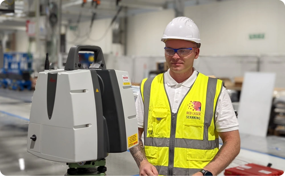 Experts using advanced technology to set up equipment for precise and reliable floor flatness surveys, ensuring accurate results