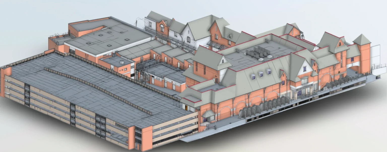 Our LOD3 architectural and structural models for transforming a Debenhams store into a cinema, overcoming shelving challenges