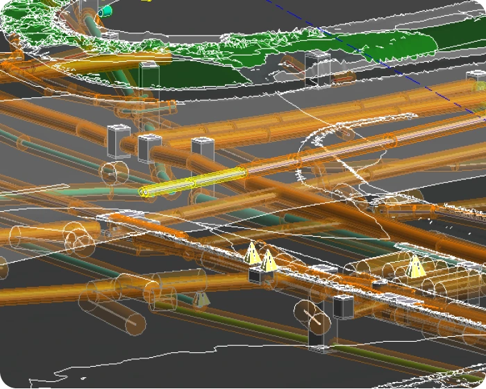 Detailed BIM Underground Services model showcasing utility networks