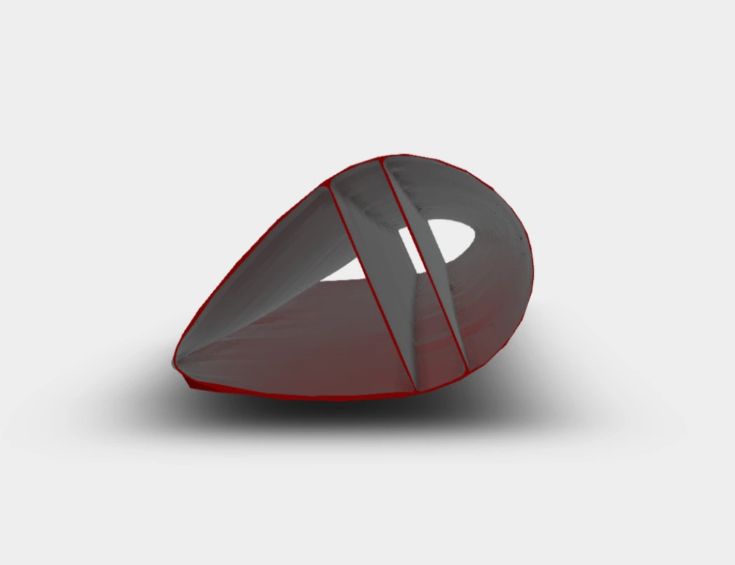 3D mesh model of a wind turbine, providing detailed data for analysis and design optimization