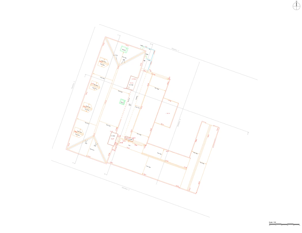 CAD Drawing Detailed roof plan of a hotel project