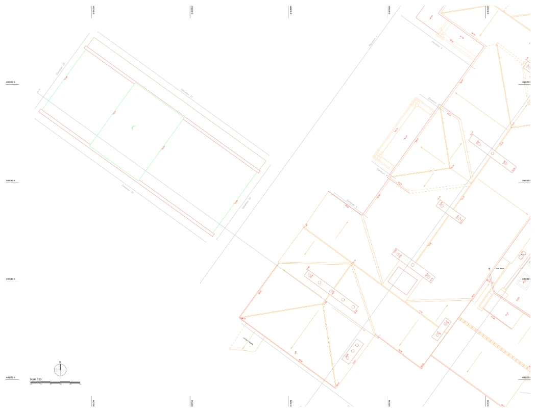 Detailed roof plan of a hotel project